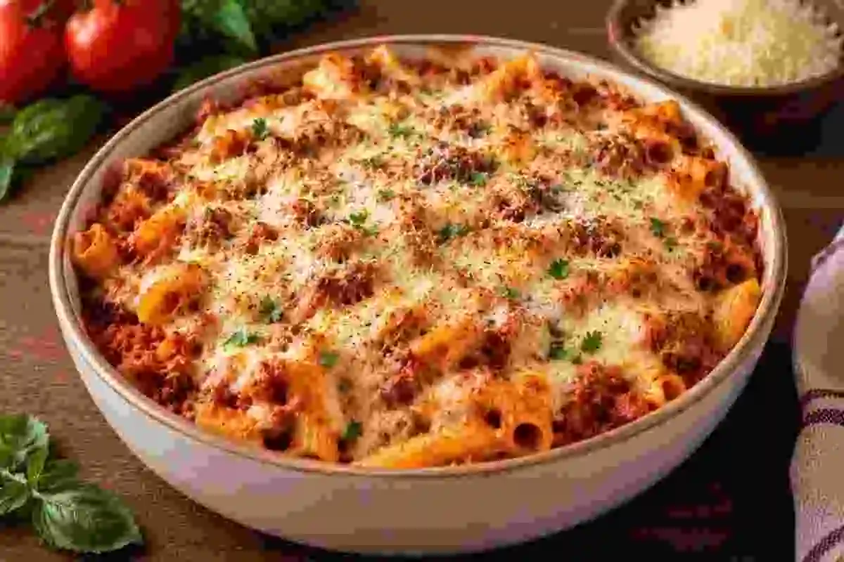 Baked Ziti with Meat Sauce